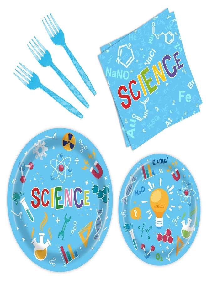 BQK 96 Pcs Science Birthday Plates - Science Party Supplies & Decorations - Image 1